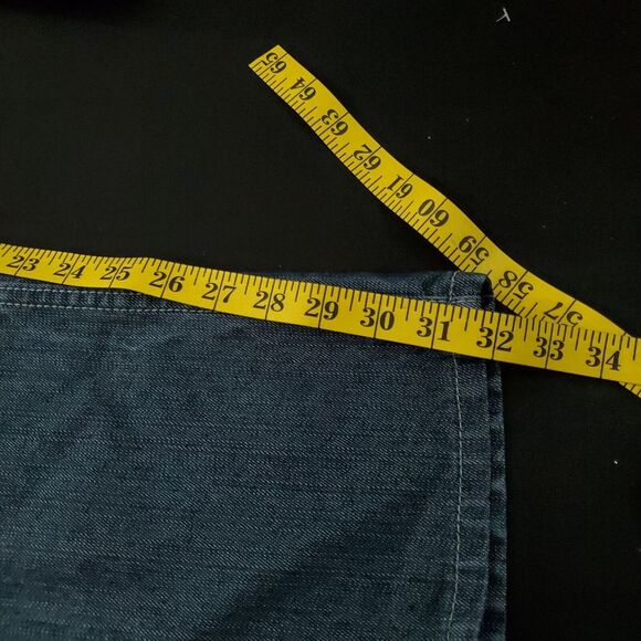 Old Skool Jeans 32 Men's Baggy Y2K Hip Hop Metallic Denim Streetwear‎ Straight - Picture 9 of 16